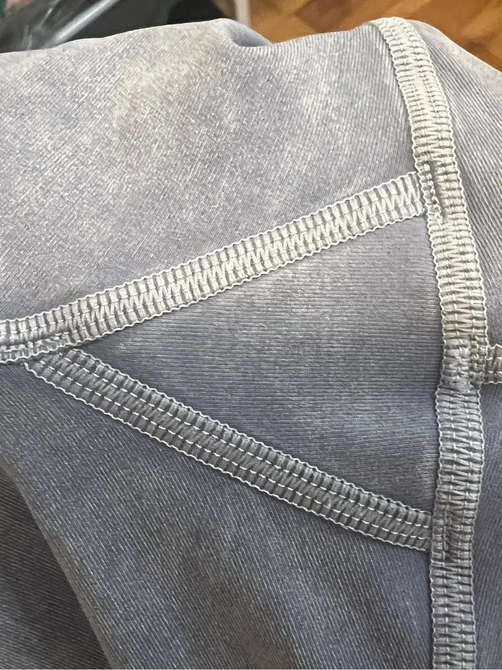 #388 Lululemon Wunder Under Crop 23” Ribbed Washed Moon Blue Size 12 EUC